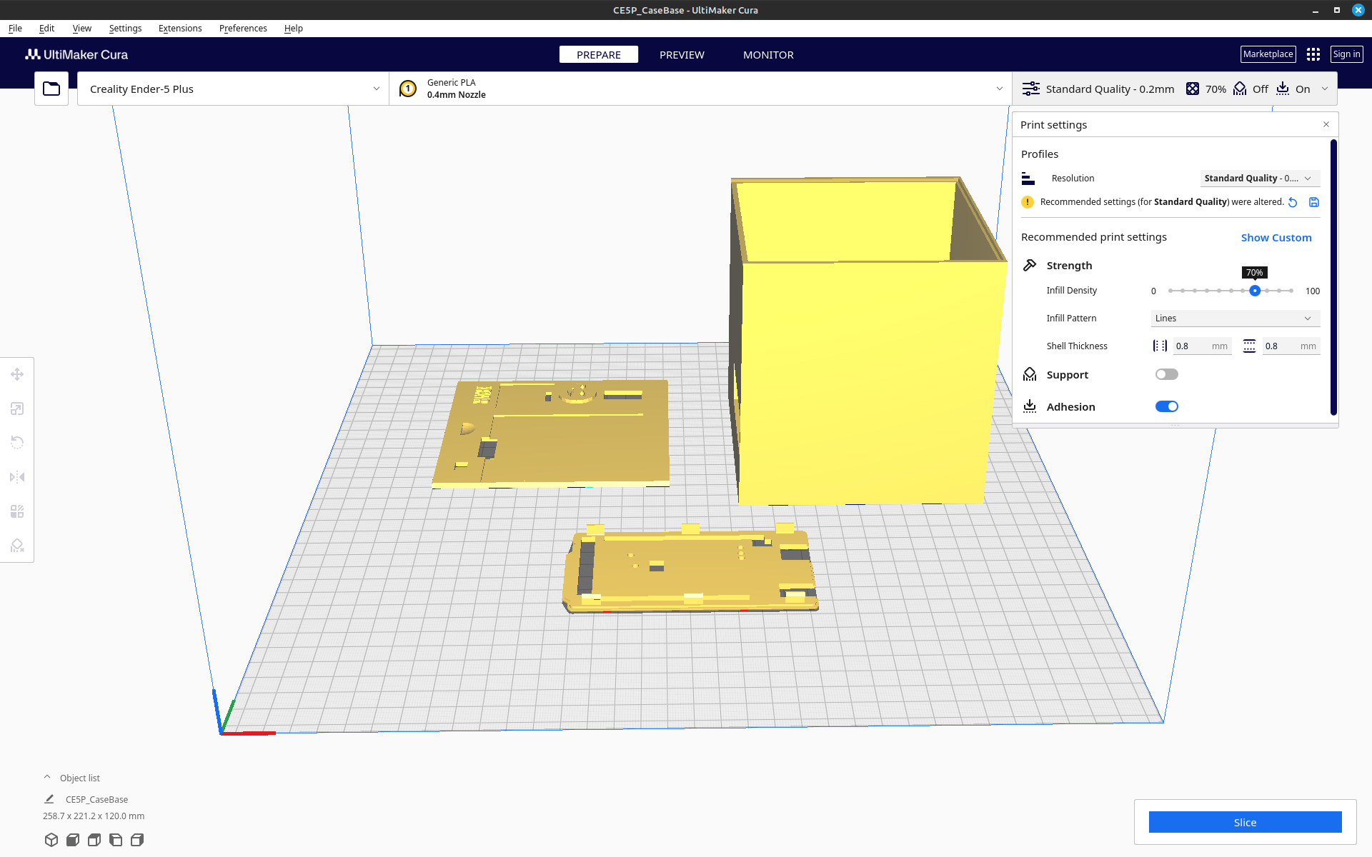 Cura microcontroller lid and base