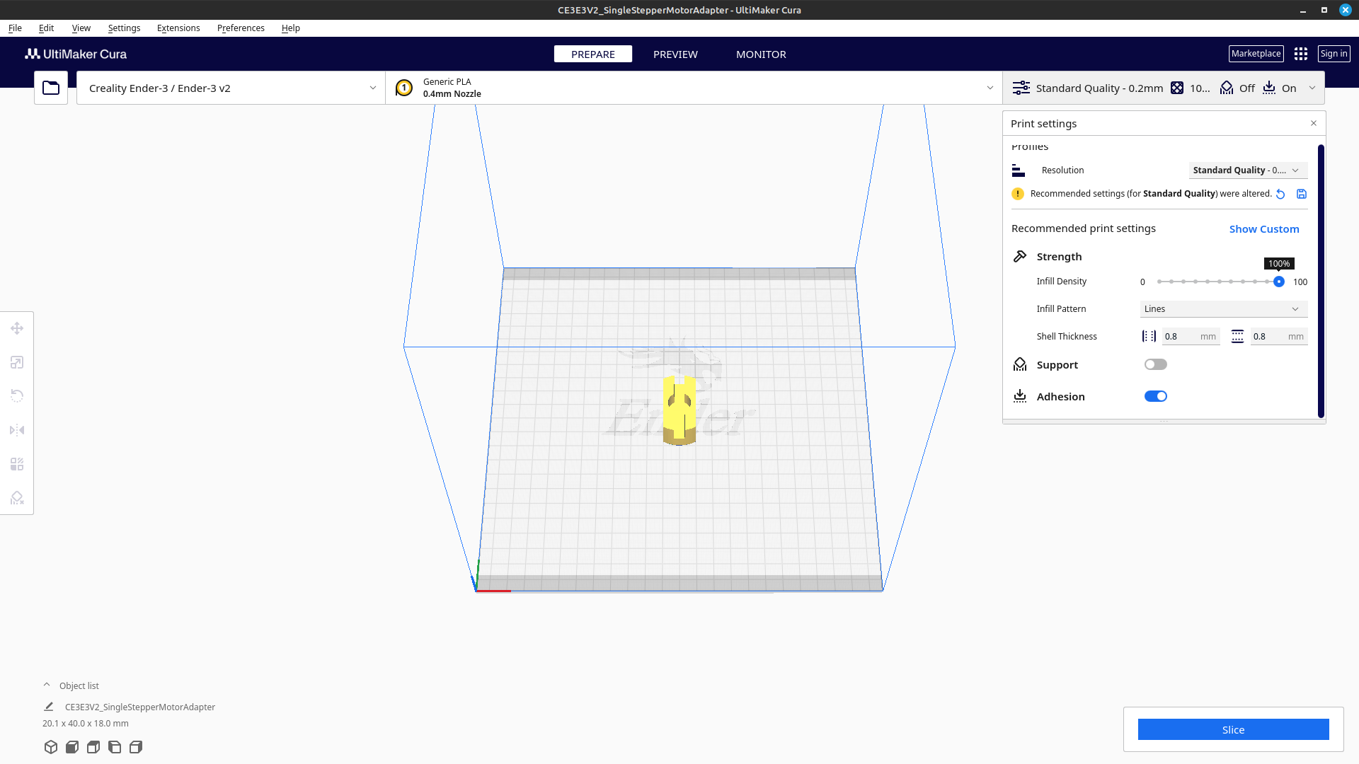 Cura pivot arm